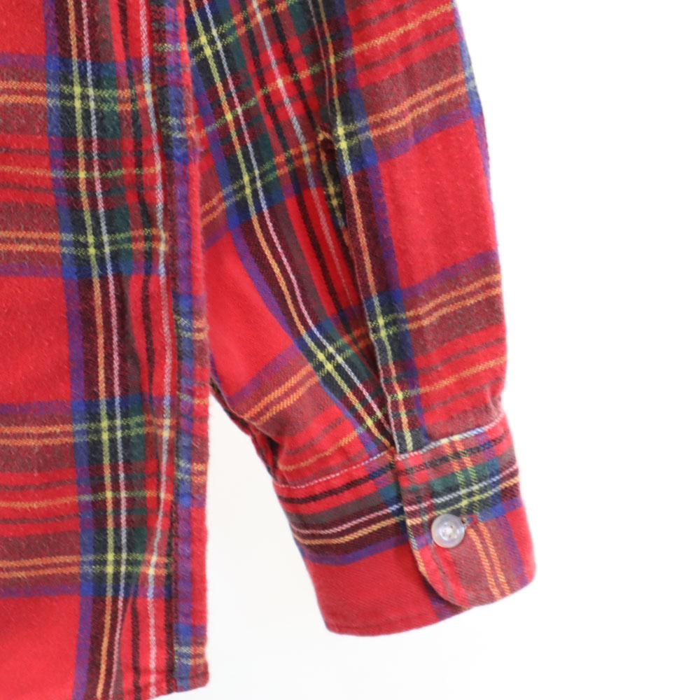 L.L.BEAN 80-е годы Outdoor Сделано в США Винтажная фланелевая рубашка с длинным рукавом на пуговицах в клетку Детская Б/У