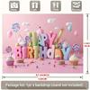Birthday Party Backdrop Pink Colorful Polyester Banner Photo Booth Decoration