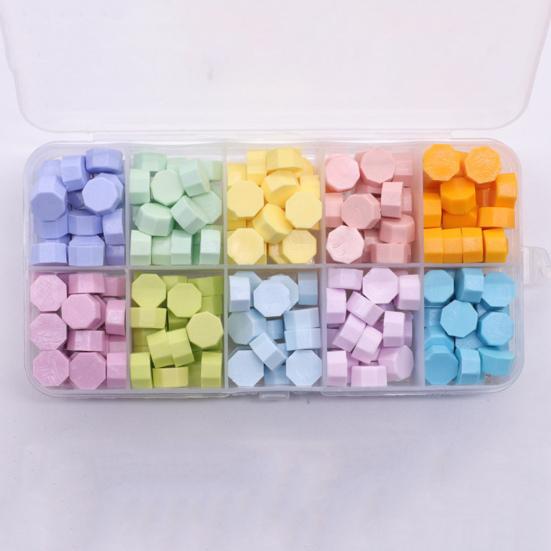 200 шт. сургучные бусины красивых цветов, простые в использовании восьмиугольные восковые бусины для приглашений, открыток, конвертов, подарочная упаковка