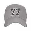 Black Jersey Sports Number seventyseven Football  Baseball Cap Funny hats hard hat golf hat genuine Ladies Unisexs