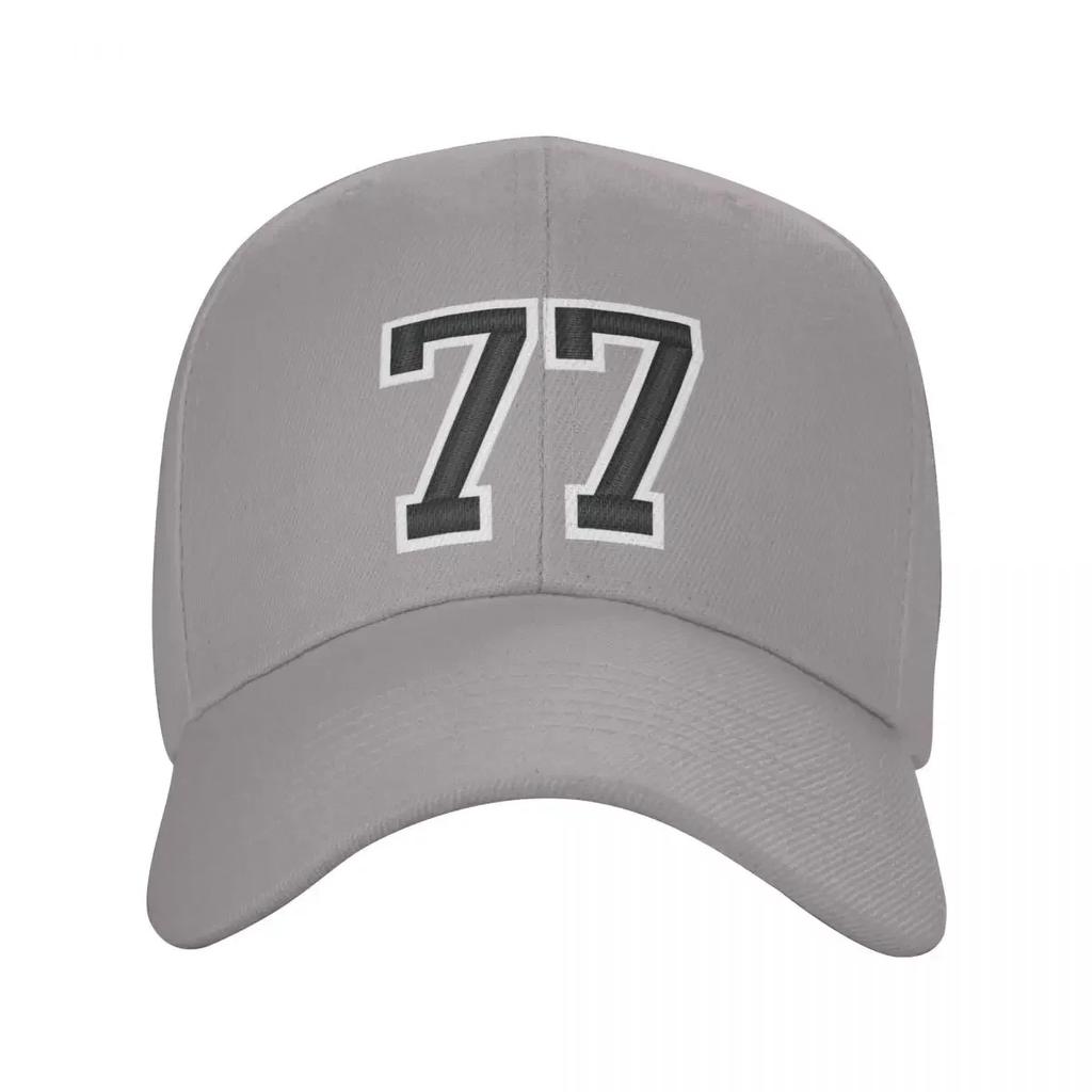 Black Jersey Sports Number seventyseven Football Baseball Cap Funny hats hard hat golf hat genuine Ladies Unisexs