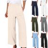 Женские повседневные модные однотонные хлопковые льняные повседневные брюки, широкие брюки, спортивные штаны с карманами