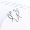 Earrings Rhinestone Bownot Zircon Bow Earrings Korean Style Rhinestone Bow Ear Studs Women Earrings