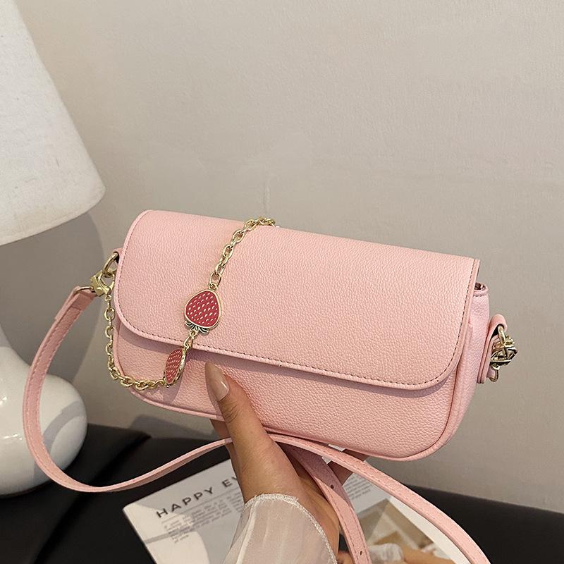 Женская сумка подмышку на цепочке высокого класса, новая модная и простая сумка-кроссбоди на одно плечо для通勤, универсальная маленькая квадратная сумка