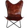 Handmade Vintage Dark Leather Butterfly Chair Relax Arm Chair Replacement Cover
