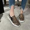Модные женские туфли Zapatillas De Deporte, новые модные туфли с круглым носком, леопардовый узор, плоские вулканизированные туфли на плоской подошве для женщин