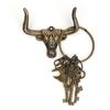 Metal Bull Head Wall Hook Double Hook for Entryway Storage and Ranch Style Accent for Keys Towels and Small Bags