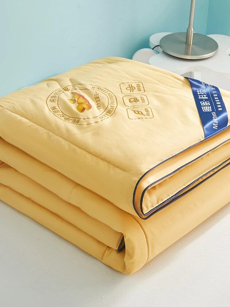 Прохладное тонкое одеяло из ледяного шелка из соевого волокна, высококачественные одеяла для холодного постельного белья на лето, стеганое одеяло с механической стиркой, размер королевы
