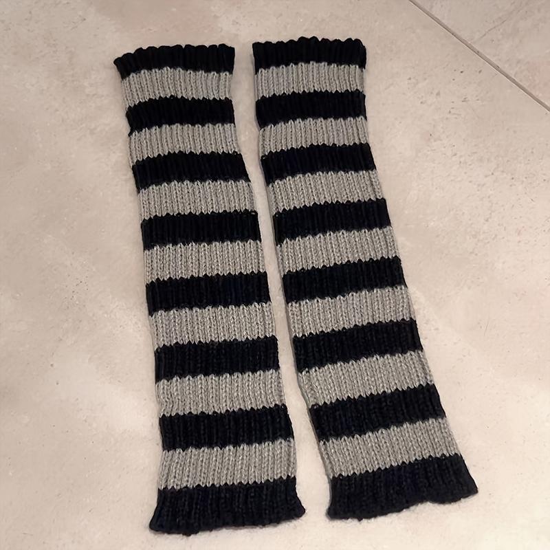 1 пара длинных цветных вязаных нарукавников, вязаные теплые перчатки, полосатые вязаные перчатки, накладные рукава, полосатые варежки на локти