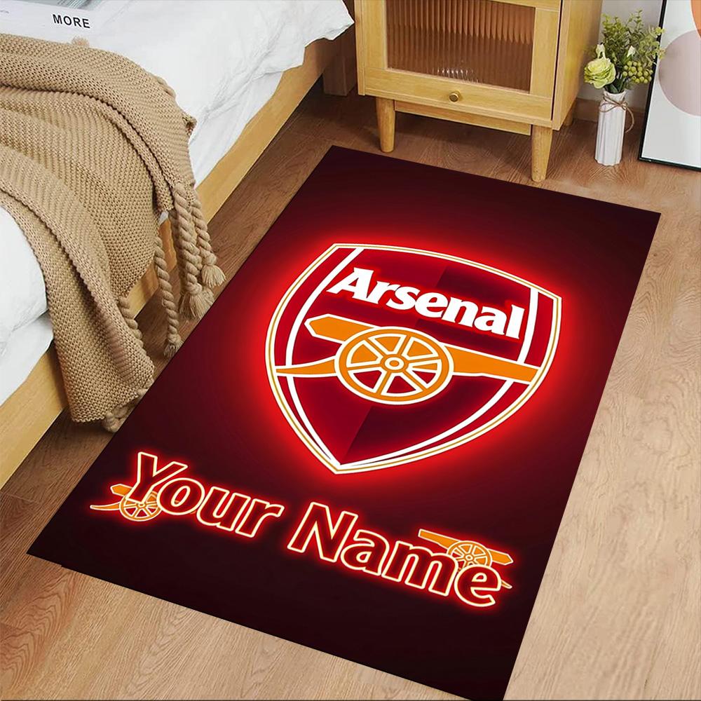 Arsenal F.c. Customize Your Name Floor Mat Design for Bedrooms Living Rooms Dining Room Foyer Antislip Carpet Decorate Offices