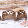 Garden DIY Craft Resin Bench Miniature Park Seat Ornaments Furniture Figurines Lawn Chairs Set