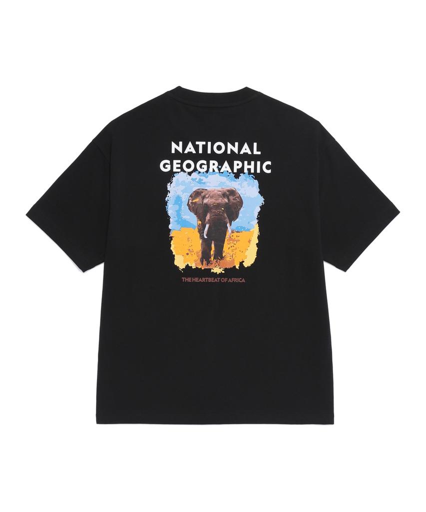 NATIONALGEOGRAPHIC N262Uts962 Ratel Regen Animal Big Graphic Semi-Overfit Short Sleeve T-Shirt Black
