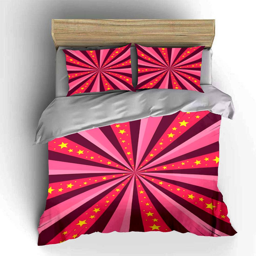 "Starburst Decor Set for Parties" Bedding Set with 1 Duvet Cover 2 Pillowcases Single Double King Queen, Gift