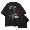 Берсерк Гатс, Рыцарь-череп и Золд Винтажная стираная оверсайз футболка | Темное фэнтези Аниме Уличная футболка