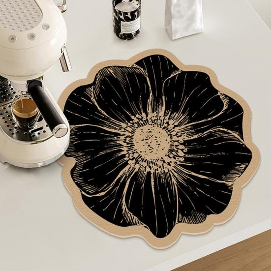 Подставка из диатомита в форме цветка, термостойкая, нескользящая, коврик для стола, быстро впитывающий воду, для кухни, обеденного стола, декоративный домашний декор