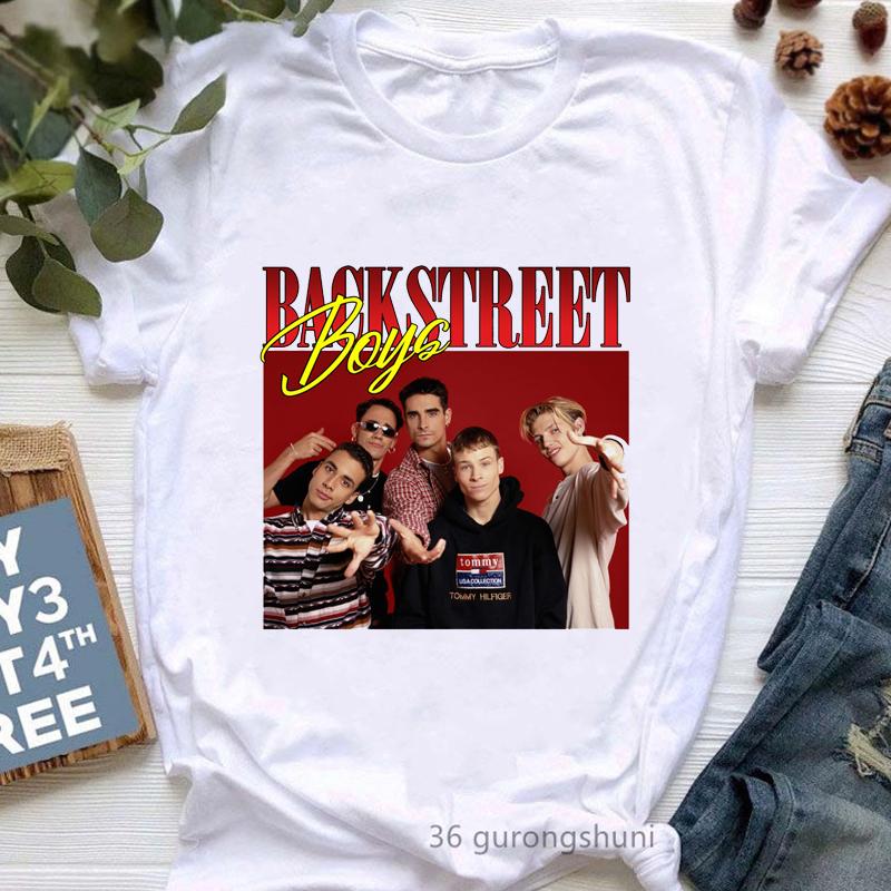 New Arrival 2025 Cool Women'S Clothing Backstreet Boys Graphic Print Tshirts Femme Harajuku Shirt Hip Hop Music Love T Shirt