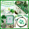Non-Toxic 30/50Pcs Green Acrylic Lucky Leaf Ornaments St Patricks Day Shamrock Decor Vase Filler Table Scatter