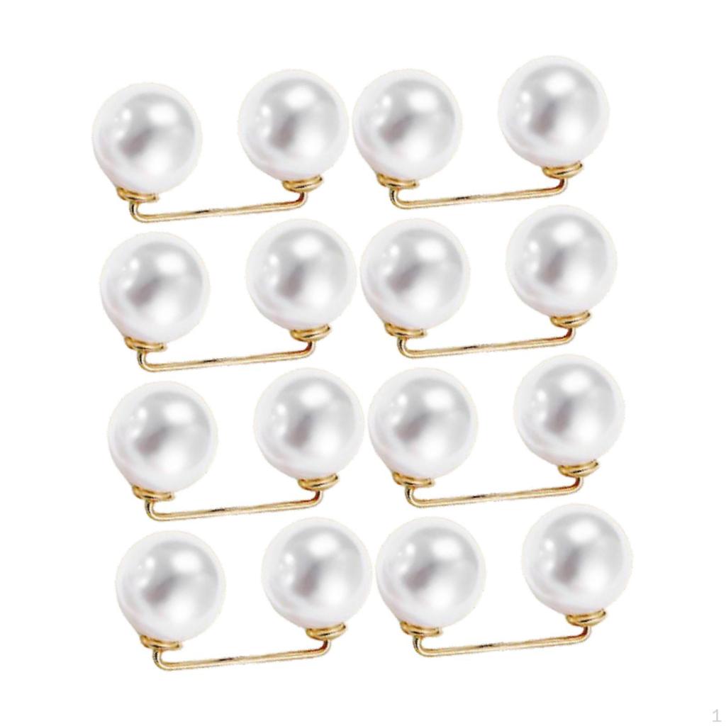 8 Pieces Artificial Pearl Brooch Pins Fashion Decoration for Girls Clothing