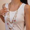 High-end Flower Glass Beaded Necklaces Temperament Sweater Chain For Women