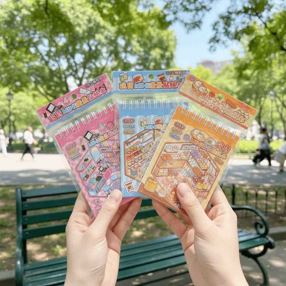 Cartoon Miniature Landscape Sticker Collection Decorative DIY Cabin Scene Sticker Toy