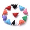 5 шт., красочная магнитная пряжка в форме сердца, соединительная застежка, магнитные застежки для браслета, ожерелья, аксессуары «сделай сам»
