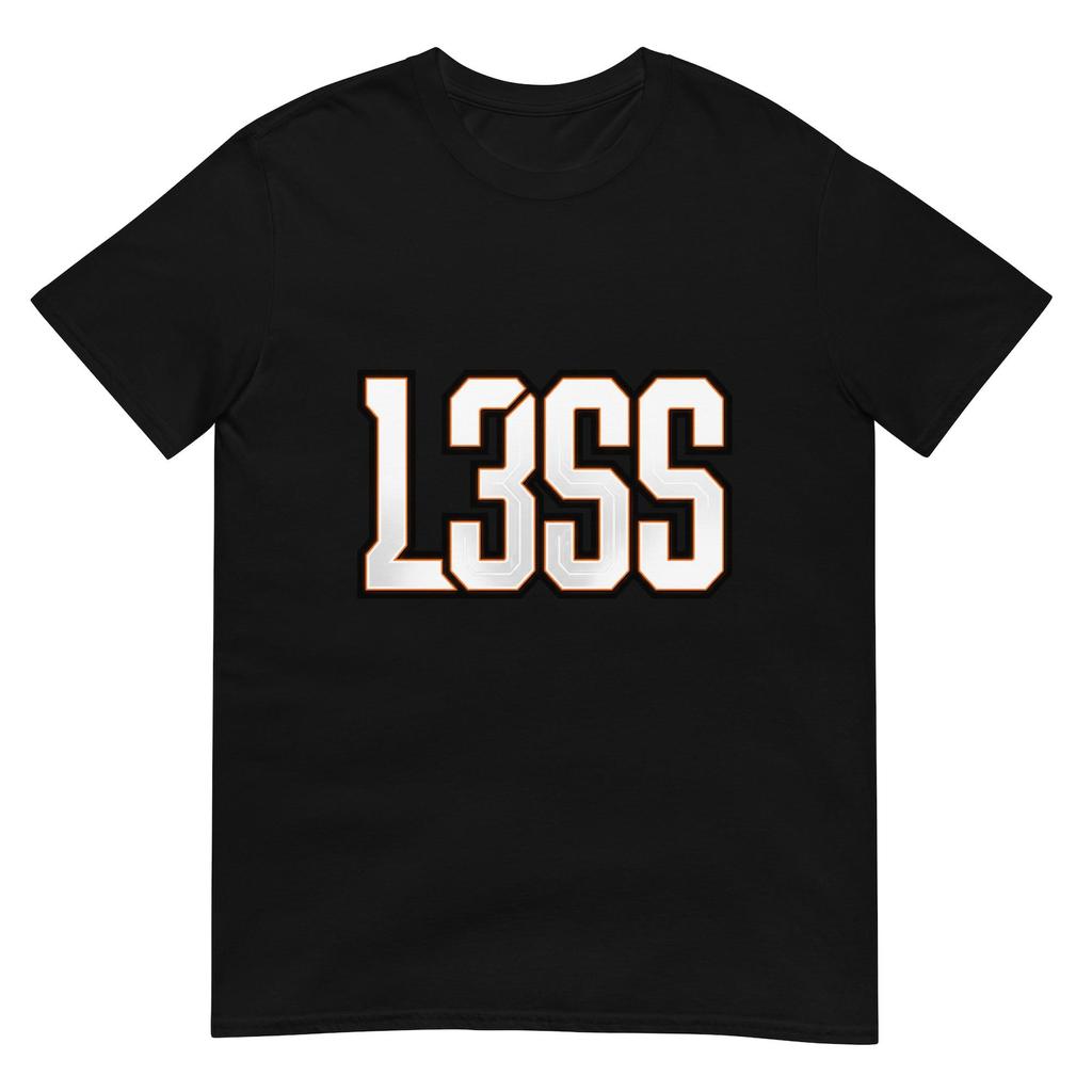 L3SS Varsity Style T‑Shirt and kids shirt | Bold Minimalist Number Letter Streetwear Black Tee