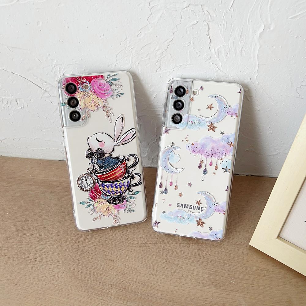 Чехол с изображением мультяшной звезды и животного для Samsung Galaxy S22 Ultra S21 S20 Plus Fe Note 20 A53 A52 S, прозрачный мягкий силиконовый чехол