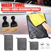 AAAAF1 Microfiber Absorbent Car Cleaning Towels Double-Faced Plush Wash Towel Rag Cleaning Brush For Skoda S Octavia Rapid Karoq Scala