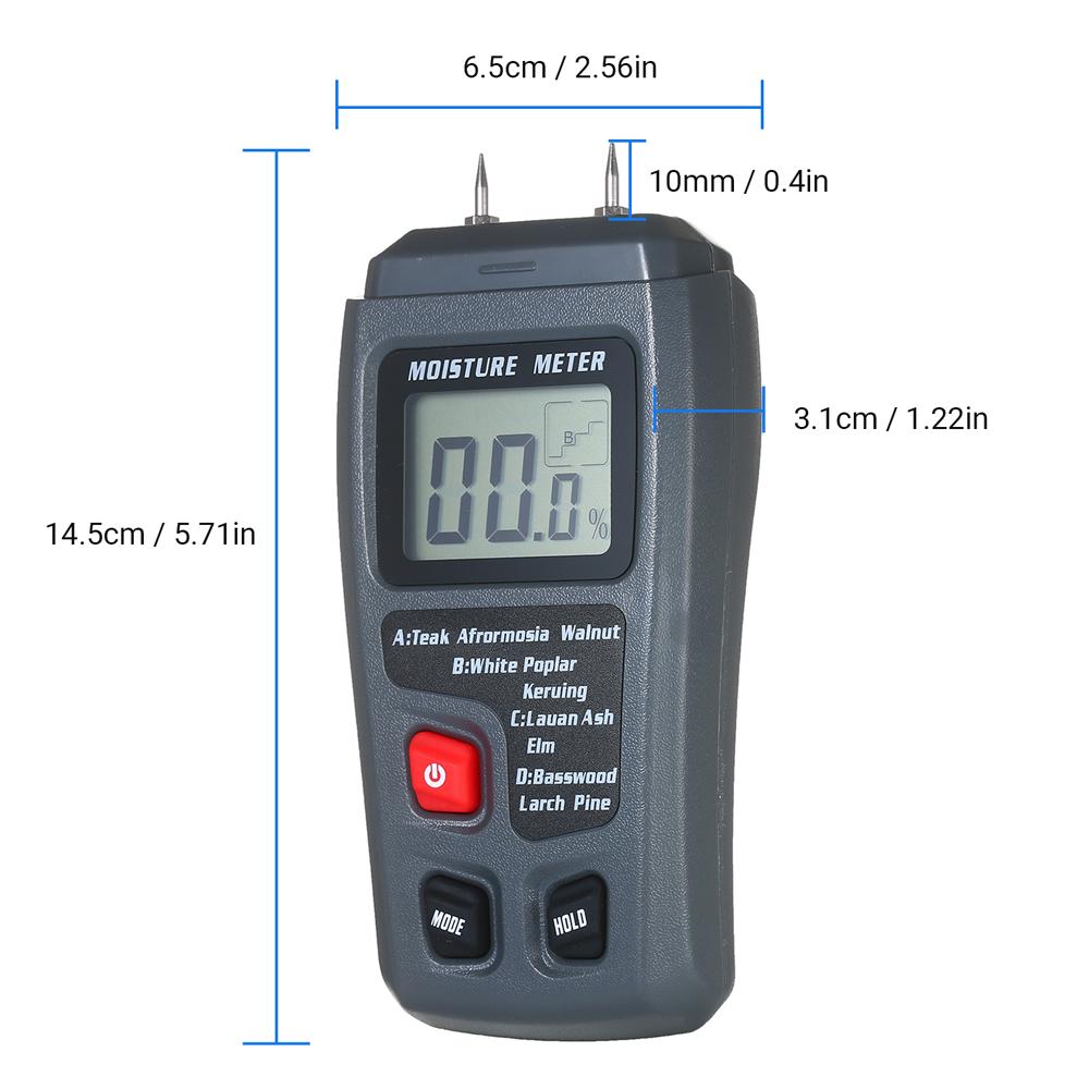 Wood Moisture Test Moisture Meter 4 Modes Portable Hygrometer Pin Type Timber Humidity Instrument