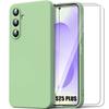 Case for Samsung Galaxy S25 Plus (Galaxy S25+) Green Silicone + 2 Tempered Glasses - BOOLING®