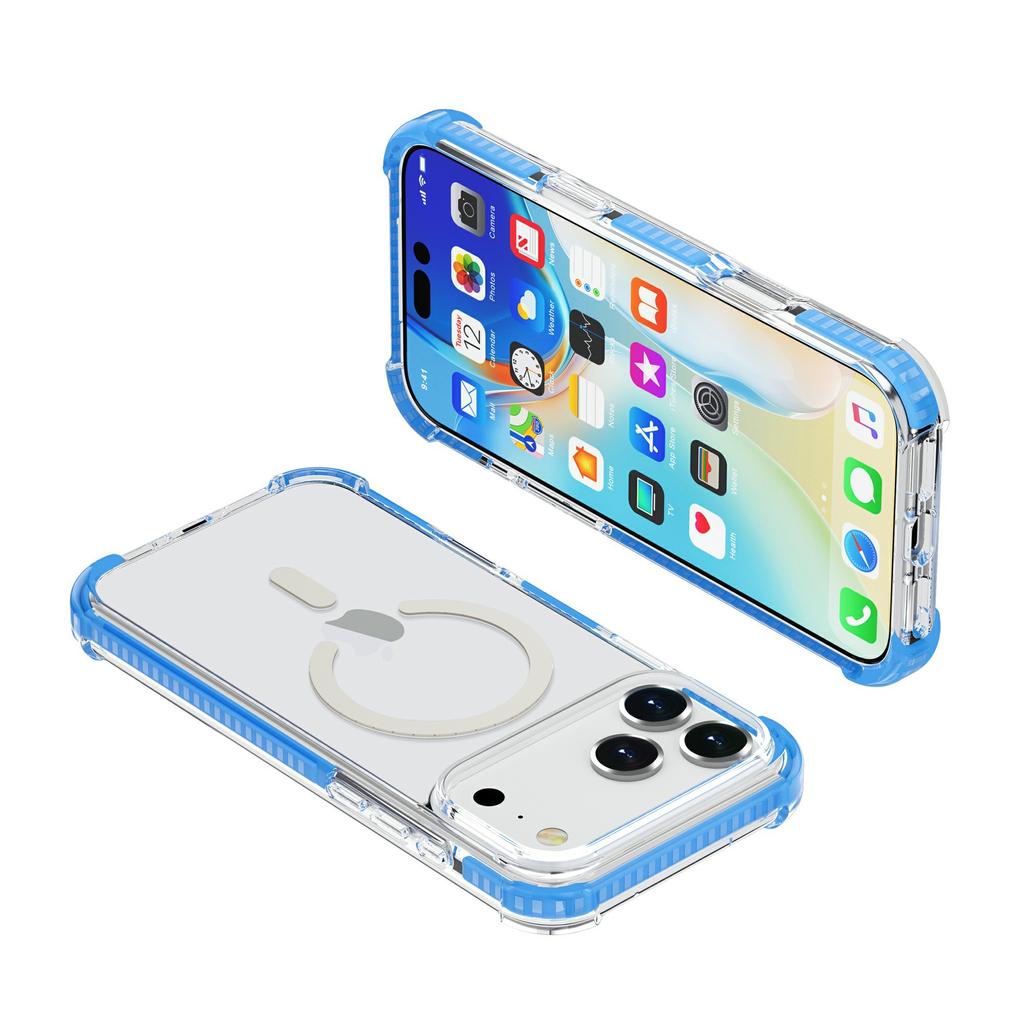 Новый прозрачный акриловый магнитный чехол для мобильного телефона iPhone18ProMax подходит для чехла с подушкой безопасности MagSafe, защищающего от падений.
