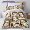 Cute Flower Puppy Pattern Bedding,Quilt Set Quilt Cover Pillowcase Home Birthday Gift (1 * duvet cover + 2 * pillowcase, without core)