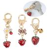 Set Of 3 Lifelike Strawberry Pendant Keychains Key Accessory Lightweight Key Holder Women's Fashion Bag Accessories