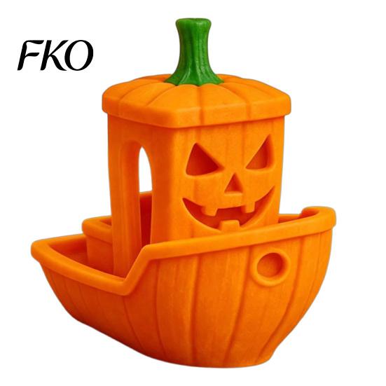 Spooky Ship Figurine 3D Printed Halloween Boat Figurine, Ghost Pumpkin Realistic Display Statue for Party Tabletop Home Decor Decorations