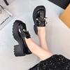 Thick-soled Women's New Autumn Skirt Heightening British Style Versatile Small Leather Shoes Single Shoes Women
