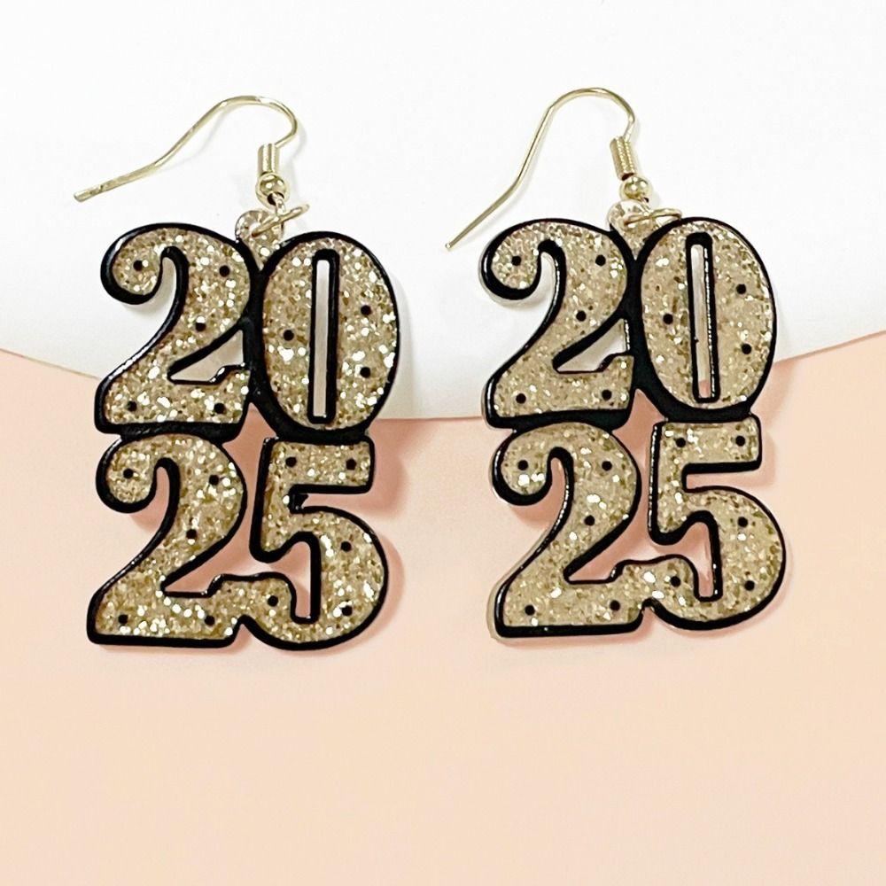 Snake Number 2025 Dangle Earrings 2025 Number Letter Number Figure Earring Fashion Jewelry