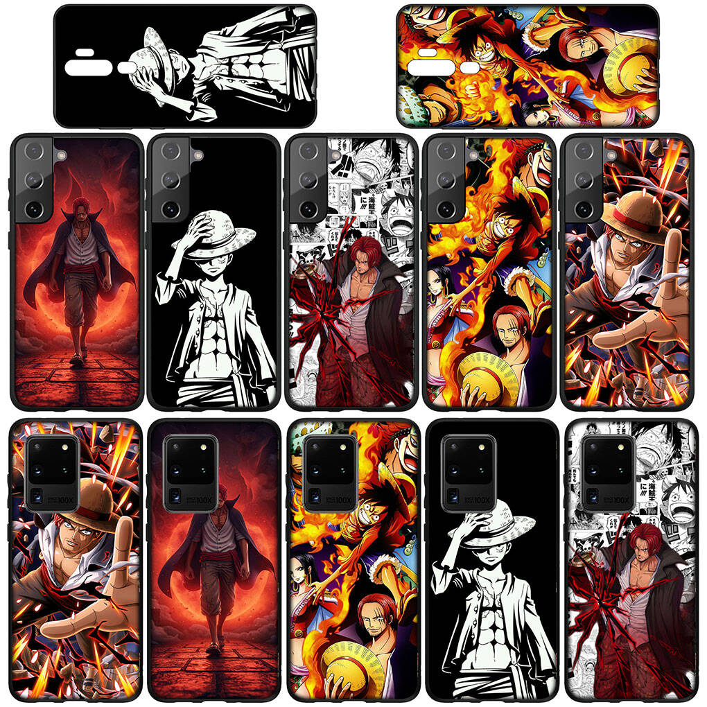 Phone Case for iPhone 17 15 16 Plus Redmi Note 14 12 11 13 Pro Max Huawei P30 P20 Lite OPPO A60 A40 A80 A38 A54 Red Hair One Pieces Luffy Shanks Cover