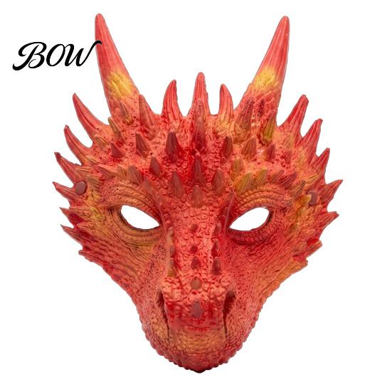 Soft PU Foam Masquerade Prop Dragon Masque for Adults, Halloween Cosplay 3D Stable Fit Men Women Full Face Festival, Carnival Party Durable Odor Free