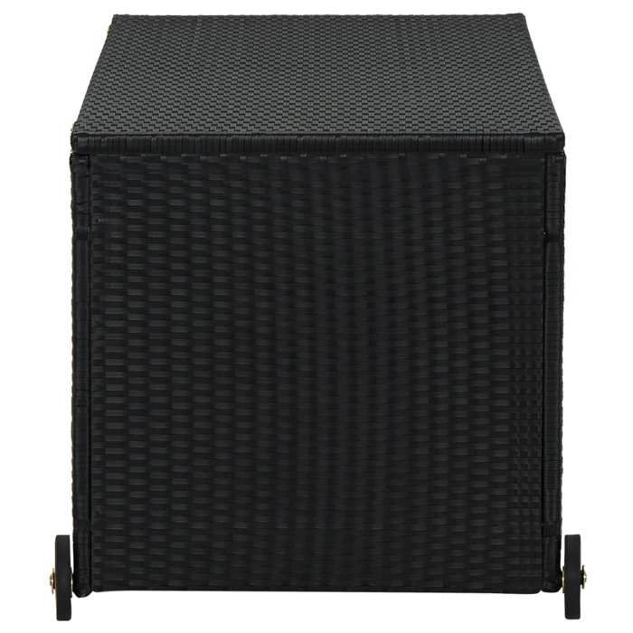 VidaXL Boîte de Rangement de Jardin Coffre de Rangement Boîte à Coussins Patio Terrasse Extérieur Noir 120x65x61 cm Résine 310089