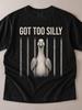 Смешная футболка унисекс с мемом про гуся и заключенного GOT TOO SILLY, 100% хлопок, мягкая, для любого сезона, повседневная уличная одежда, A