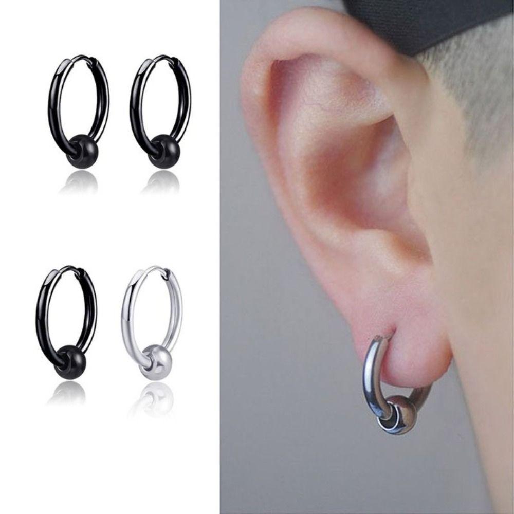 Charm Hip Hop Vintage Men Jewelry Hoop Earrings Korean Stud Earrings Stainless Steel Earrings