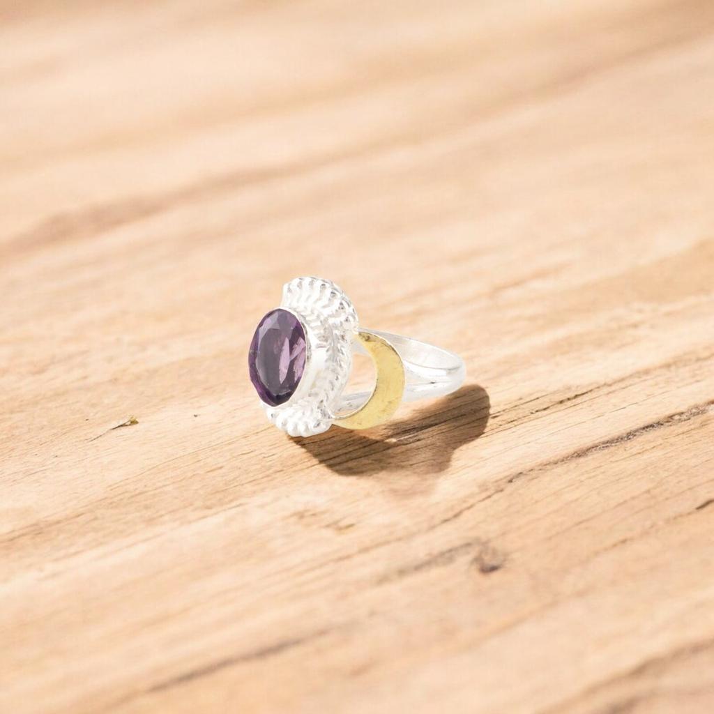 Natural Amethyst Gemstone 925 Sterling Silver Jewelry Handmade Ring For Wedding RR-61-16