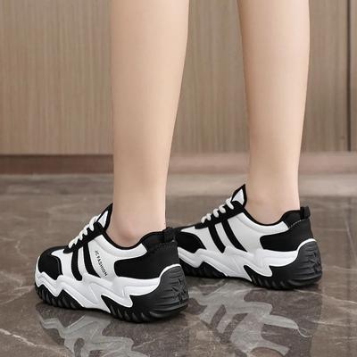 Горячая Распродажа 2025 Обувь Женская Смешанный Цвет Женские Вулканизированные Туфли Уличные Женские Кроссовки На Шнуровке Платформа Повседневная Спортивная Обувь Дамская