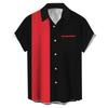 Мужские винтажные рубашки для боулинга на пуговицах с коротким рукавом, летняя пляжная рубашка