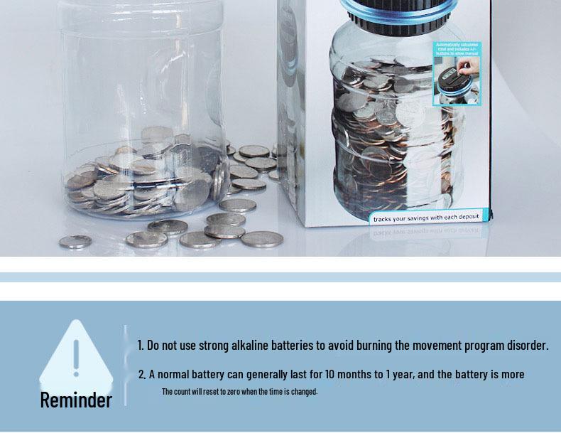 Smart Cross-Border Piggy Bank Toy with 1.8L Capacity for Counting Euros, Pounds, and Dollars