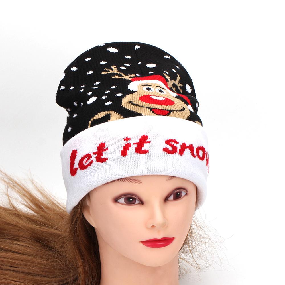 New Christmas jacquard knitted hat directly from the manufacturer simple versatile autumn and winter explosion Christmas hat unisex