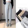Cotton Sports Casual Sweatpants Women's High Waist Drawstring Slimming Vertical Pants
