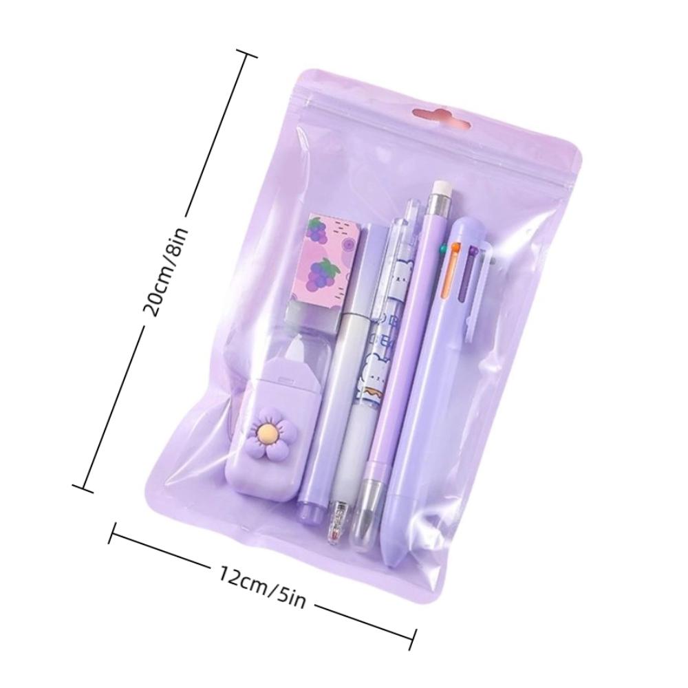 Cartoon Stationery Set Cute Pencil Eraser Correction Tape Ball-point Pen School Office Writing Supplies Gift Stationery