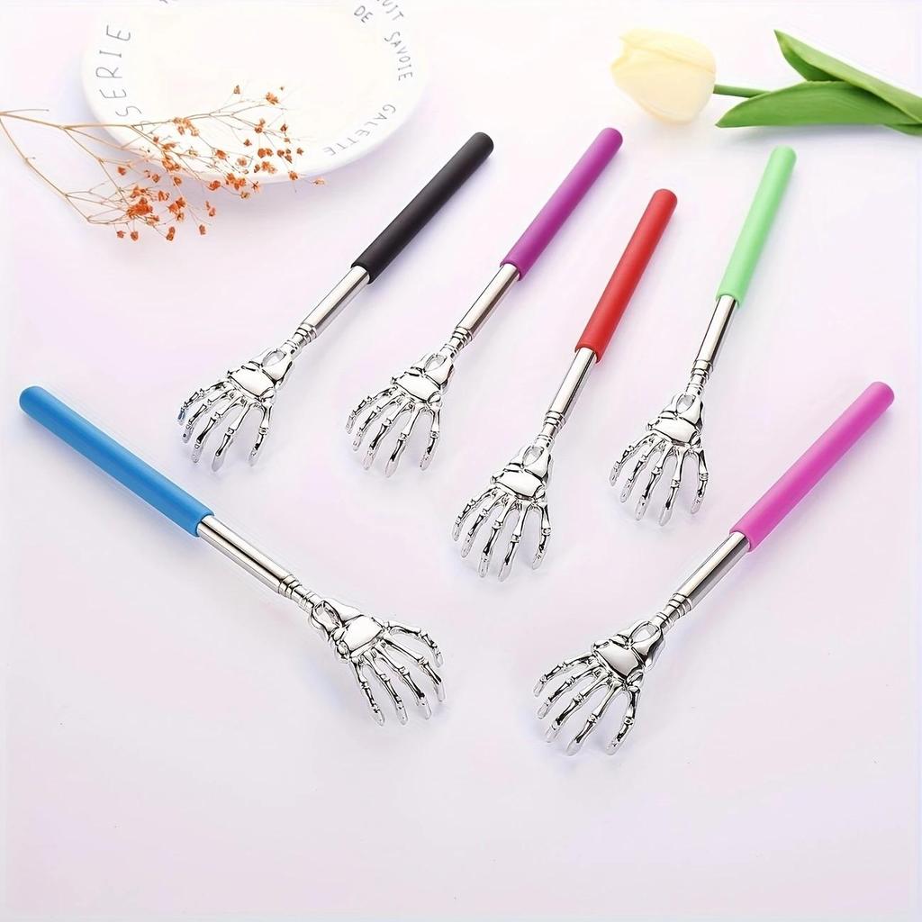 Adjustable Stainless Steel Back Scratcher with Retractable Claw for Portable and Convenient Massage and Tickle Relief