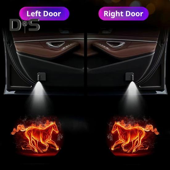 2 шт. Автомобильные светодиодные дверные фонари с инфракрасным датчиком, улучшенная видимость, универсальные, простые в установке, работающие от аккумулятора, автомобильные светодиодные дверные фонари